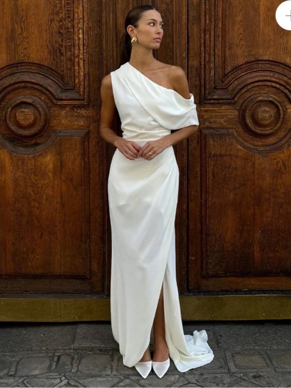 elliatt isadora white off the shoulder maxi gown bridal dress size small NEW